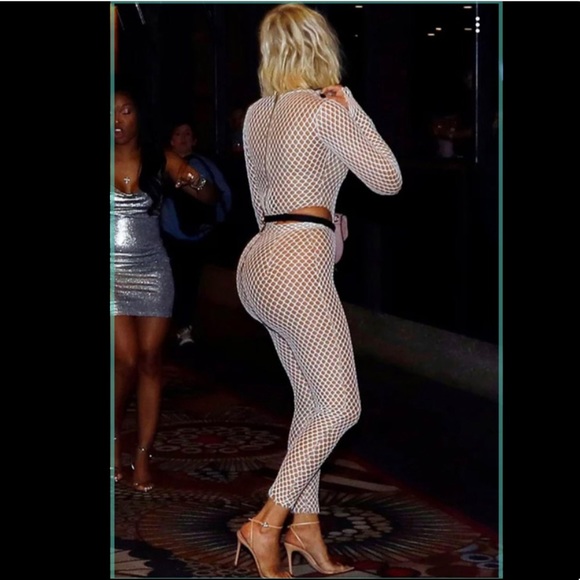 Khloe Kardashian Mesh Jumpsuit - Picture 5 of 7